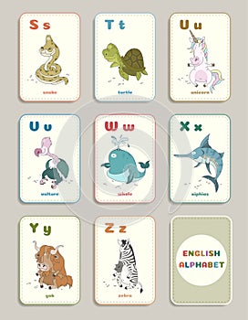 Card alphabet with animals part3