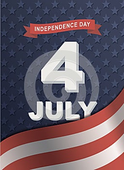 Card for America's Independence Day 4th of July.