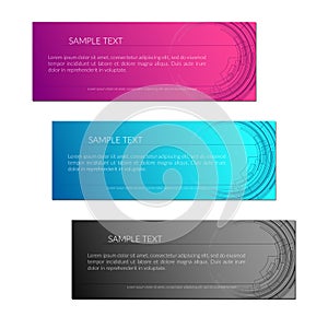 Card background with abstract radial circle lines Tech lines on a purple blue gray background Creative technology card design