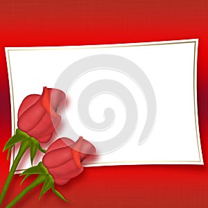 Card with beautiful red roses