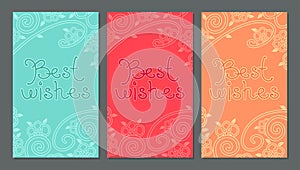 Card with best wishes lettering