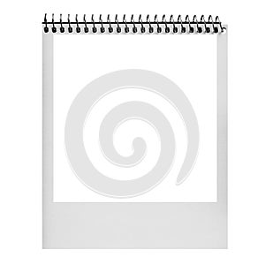 a card blank in a spiral album