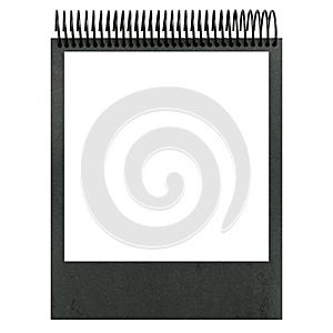 a card blank in a spiral album