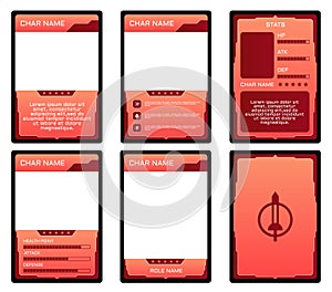 red futuristic Tcg template bundle