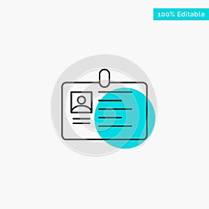 Card, Business, Corporate, Id, ID Card, Identity, Pass turquoise highlight circle point Vector icon