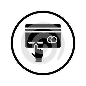 Card, cash, payment option icon. Black vector