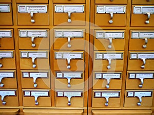 Card Catalog Cabinet in Academic Library