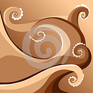 Card with chocolate wave.