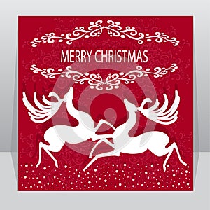 Card with Christmas in vector.