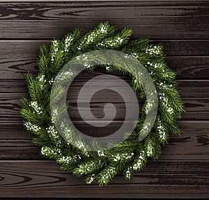 Card with Christmas wreath