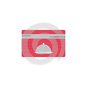 card, cloche, discount, food color icon on white background