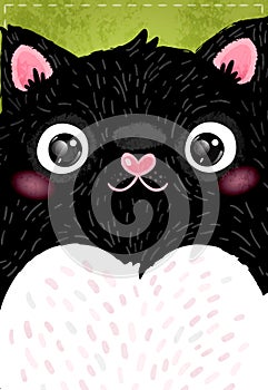 Card with cute fat cat