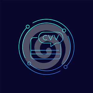 card CVV code icon, linear design