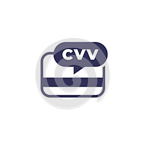 card CVV code icon on white, vector