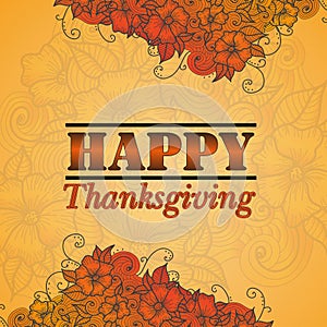 Card design style Happy Thanksgiving Day
