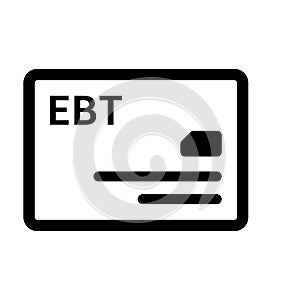 Card, digital, ebt icon. Black vector graphics