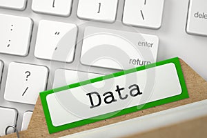 Card File with Data. 3d