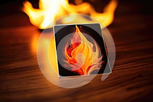 A Card With A Flame, Representing Passion Or Intensity. Generative AI