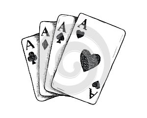 Card game gamble or gambling for wild west icon sketch hand drawn illustration isolated with white background