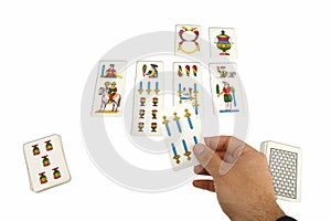 Card game with Neapolitan cards. photo