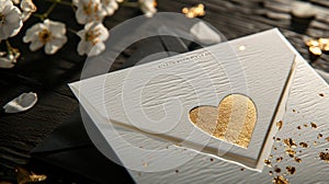 A card with gold foil accents, radiating opulence and capturing the essence of commitment