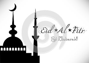 Card for greeting with Islamic feast Eid al-Fitr