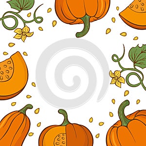 Card with hand drawn pumpkins.