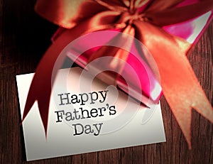 Card of happy fathers day and prensent box