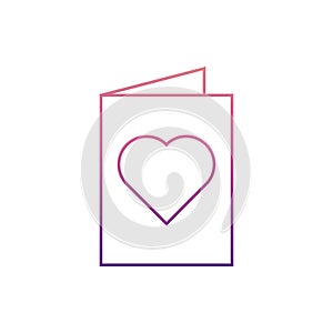 card with hearticon in Nolan style. One of web collection icon can be used for UI, UX photo