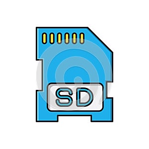 Card vector flat color icon