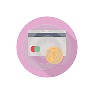 Card vector flat color icon