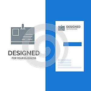 Card, ID Card, Identity, Pass Grey Logo Design and Business Card Template