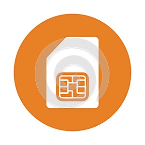 Card, identity, module, sim icon. Orange color vector EPS photo