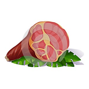 Card Illustration for Memory Card Game: Montenegrin Prosciutto with Vegetable.