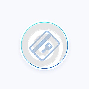 card key or electronic pass vector icon