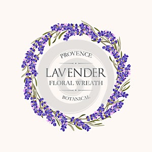 Card with lavender wreath