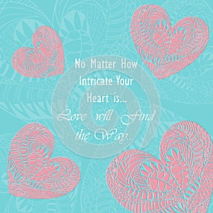 Card for the Loved One with Ornated Hearts