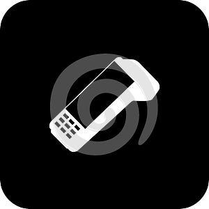 Card Machine Vector Icon 2 Black Square, simple line vector for UI UX design. Symbol for website and mobile app interface and