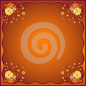 Card with marguerites, vector