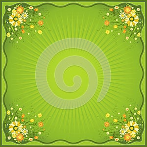 Card with marguerites, vector