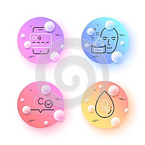 Card, No alcohol and Face cream minimal line icons. For web application, printing. Vector