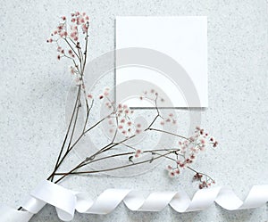 Card note with flower