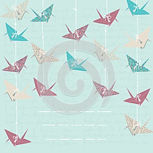 Card with Paper Cranes