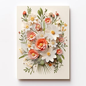 Card with paper flowers