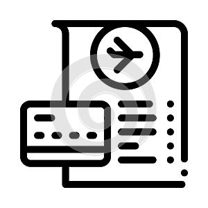 Card for payment and check in duty free icon vector outline illustration