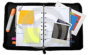 Binder With Organizer, Blank Post It Notes And