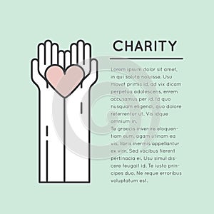 Card or Poster Template with Charity and Fundraising Objects