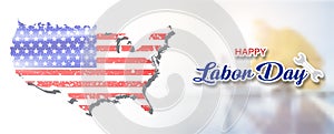 Card and poster of the U.S Labor Day in banner and vector design