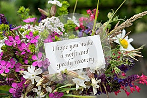 Card for recovery with meadow flowers