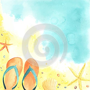 Card with Seaside and Starfish